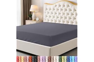 Queen Fitted Sheet, Ultra Soft Fits Up to 16 Inch Deep Pocket, Grey | Hotel Comfort, Cooling & Breathable Cotton like Polyester, Easy Fit, Wrinkle & Fade Resistant, Snug Fit, Easy Care, Oeko-Tex