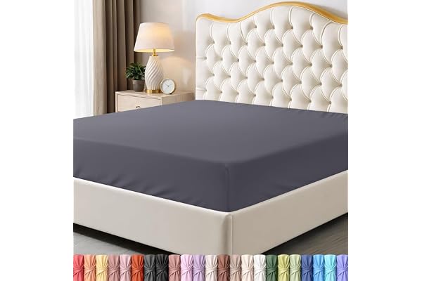 Utopia Bedding Queen Fitted Sheet - Bottom Sheet - Deep Pocket - Soft Microfiber - Shrinkage and Fade Resistant - Easy Care -1 Fitted Sheet Only (Grey)