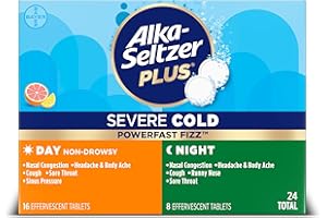 Alka-Seltzer Plus Severe Cold Medicine Day and Night, PowerFast Fizz Day + Night Effervescent Tablets 24 Count