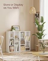 VASAGLE Cloud White 5-Compartment Bookcase LBC25WT 24x50x80 cm view 3