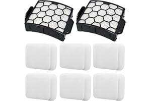 Ancolin LA502 Replacement filter for Shark LA502, LA322, LA301, LA300, LA455, LA702 Rotator Lift-Away ADV DuoClean PowerFins Upright Vacuum (2 Filter + 6 Foam + 6 Felt)