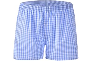 CINVIK Mens Cotton Boxers Funny Woven Pattern Plaid Boxer Shorts Inseam Pajamas Single Pack