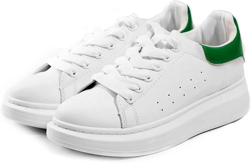 Sneakers Uomo Bianche Platform Scarpe Sportive da Ginnastica Basse Suola Alta Oversize Outdoor