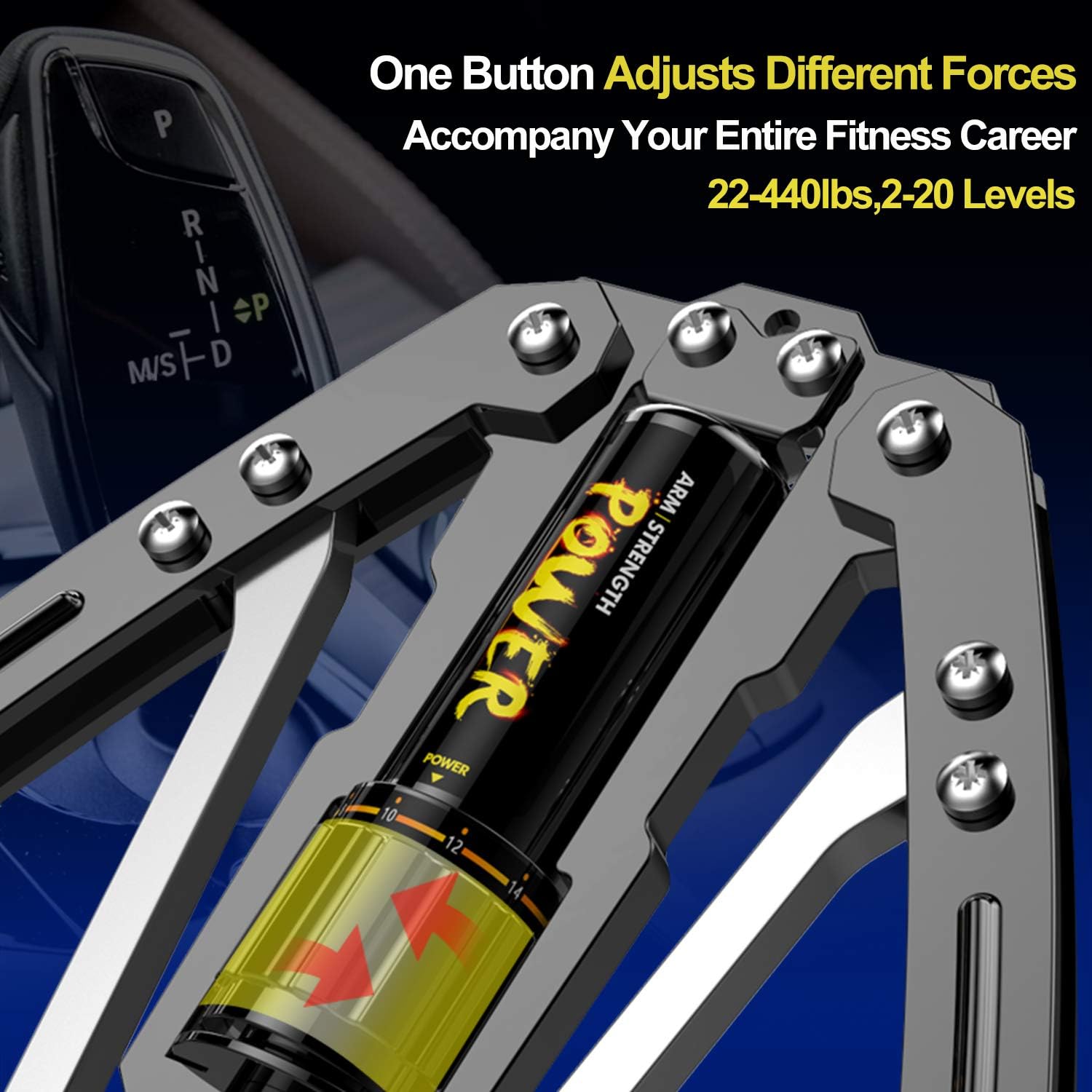 Adjustable Hydraulic Power Twister Arm Exerciser 22-440lbs Home Chest Expander Muscle Shoulder Training Fitness Equipment Arm Enhanced Exercise Strengthener Grip Bar Abdominal Builder (Blue) : Sports & Outdoors