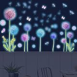 Tarklanda Glow Dandelion Wall Stickers 3 Sheets Blue Purple Night Glow view 2