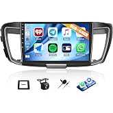 4G+64G Car Radio for Honda Accord 9th EX-L 2013 2014 2015 with Wireless CarPlay Android Auto, 10" 1280*720 Touchscreen Radio Android 15 Car Stereo Bluetooth 5.0 32EQ WiFi GPS RDS FM HD Backup Camera