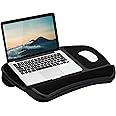 LapGear XL Laptop Lap Desk with Dual Mouse Pads and Wrist Rest, Left-Handed and Right-Handed - Black - Fits up to 15.6 Inch Laptops - Style No. 45592