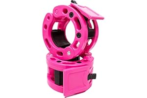 Clout Fitness Olympic Barbell Clamps Collars Quick Release Pair of Locking Weight Clips Fit 2 Inch Barbell for Weightlifting Pink