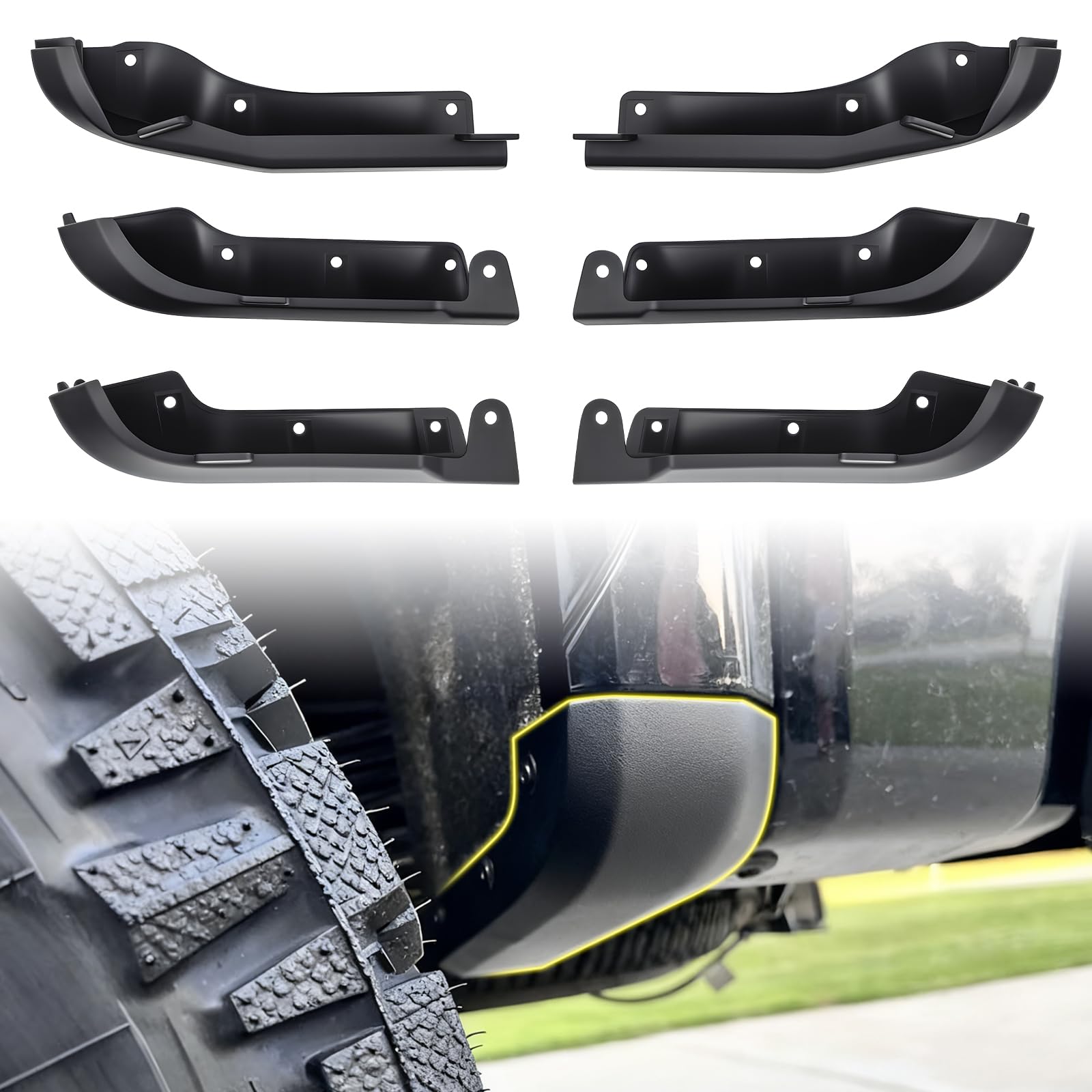 Photo 1 of Klutchtech Mud Flap Delete Fit for GMC Sierra 2500/3500 2020-2026,Mud Guards Compatible with GMC Sierra 2500/3500HD Accessories 2020-2026 2WD/4WD Front & Rear Wheel Fender Mud Guard Delete Kit