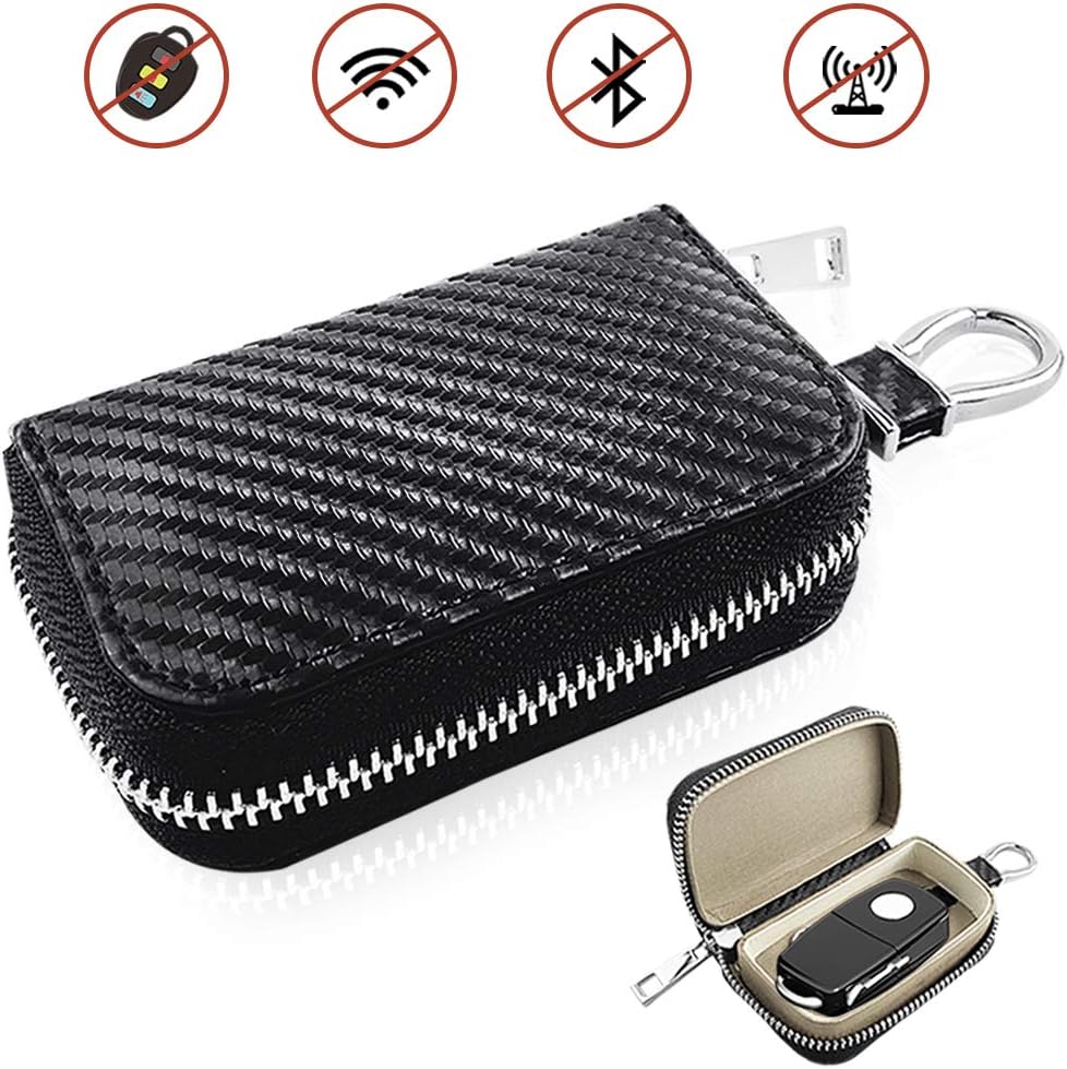 FOXNSK Faraday Car Key Case, Faraday Cage Car Key Protector RFID Signal Blocking Anti-Theft Pouch Anti-Hacking Case Blocker