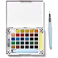SAKURA Koi Pocket Field Sketch Kit - Watercolor Sets for Painting On the Go - Holiday Gifts for Artists, Crafters & DIY Gifts Projects - 30 Colors - 1 Water Brush - 1 Sponge - 1 Mixing Palette