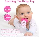Vicloon Baby Teething Set 2 Pack Teething Mittens Silicone Glove Rose Red view 5
