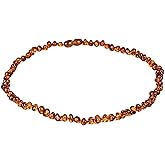 AMBERAGE Natural Baltic Amber Necklaces for Women - Hand Made from Polished/Certified Baltic Amber Baroque Beads/Quality Guaranteed (3 colors) (45cm- 17.72INCH)