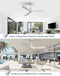 Sofucor 52 inch Solid Wood Ceiling Fan with Remote