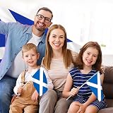 AhfuLife 15pc Scottish Flags on Sticks 14x21cm 30cm Poles Burns Night view 5