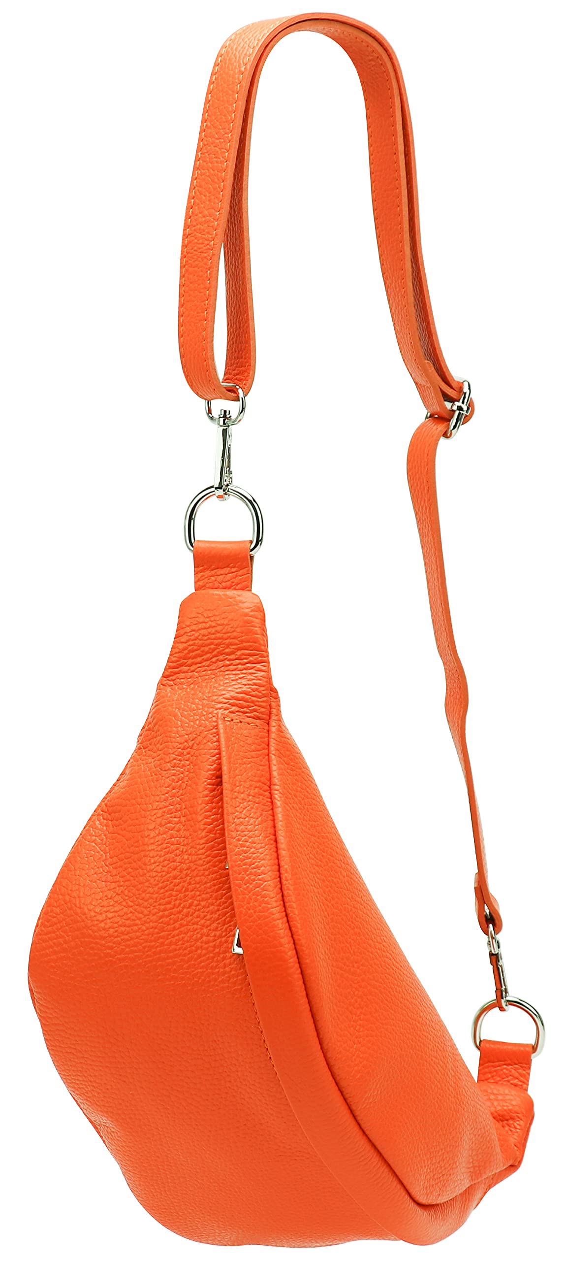 SH Leder ® Marie G528 Real Leather Waist Bag for Women Men Unisex Belt Bag for Festival Travel Bum Bag Medium Crossbody Bag Women Leather Bag 32 x 17 cm, orange, M, Fashion waist bag