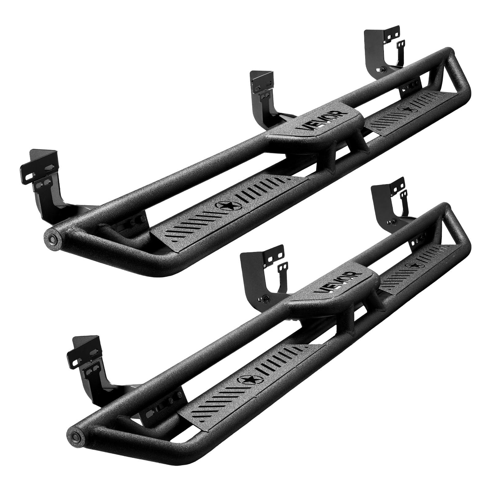 Photo 1 of ** USED** VEVOR Running Boards Compatible with 2009-2018 Dodge Ram 1500 Crew Cab, 2010-2025 Dodge Ram 2500 3500 Crew Cab,6 Inches Side Steps, Wide Non-Slip Black Carbon Steel Nerf Bars, 550 lbs Load Capacity