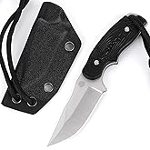 REAT Fixed Blade Knife with Kydex Sheath, 5" 14C28N Steel Blade with Full Tang Desgin,Ergonomic G10 Handle, Mini Neck Knife for Camping,Hunting,Outdoor