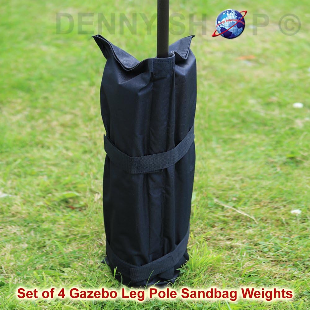 Denny International Set of 4 Gazebo Foot Leg Pole Large Sandbag Weight for Marquee Market Stall tents and Sun Shade Sand Bag
