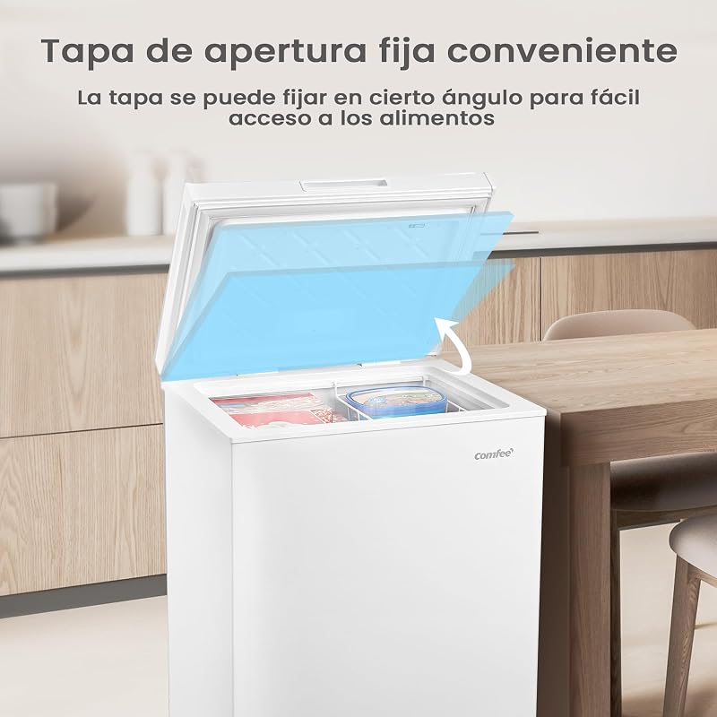' 143L Congelador Arcón Pequeño, Convertible en Refrigerador, Blanco