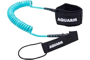 AQUARM Premium Coiled Surfboard Leash, 8/10 feet SUP Leash Leg Rope, Stand Up Paddle Board Leash for All Types of Surfboards