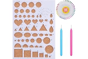 AYLIFU 1 Set of Paper Quilling Template Board Quilling Mould with 2pcs Quilling Slotted Tools and 40pcs Pearl Head Pins for DIY Paper Craft
