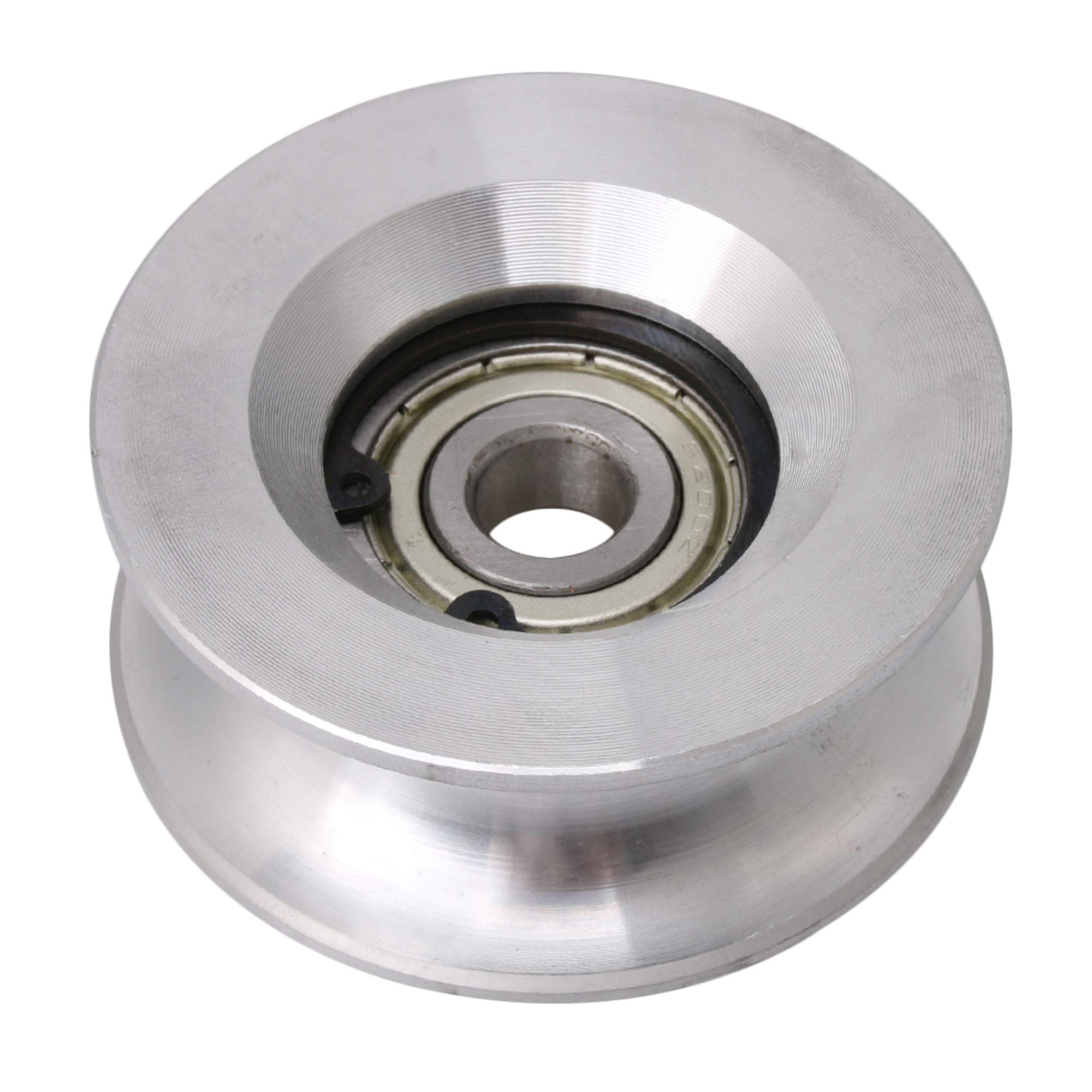 CNBTR 10x60x25mm U Shaped Aluminum Sealed Bearing Steel 6200 Guide Pulley Rail Ball Rolling Bearing Wheel Silver