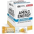 Optimum Nutrition Amino Energy Plus Hydration Packets, On-The-Go Energy Powder Stick Packs, Surfside Citrus, 25 Count
