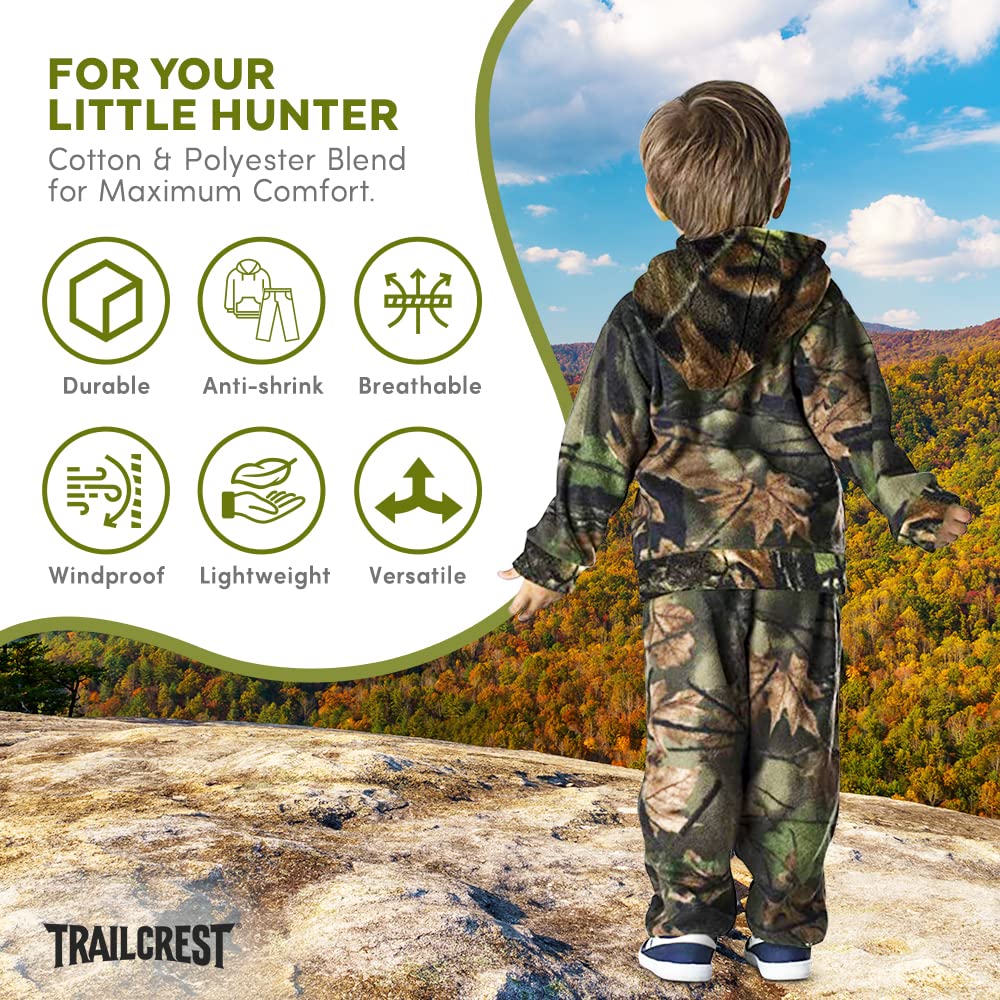 TrailCrest Treel Infant - Toddler Camo Full Zip Hoodie Sweatshirt Fleece Jacket & Pants Set