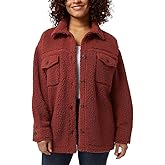 32 Degrees Women's Cozy Fleece Shirt Jacket Oversized