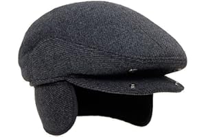 Hats Hat Men's Duckbill Beret with Earwarmer Autumn Winter Visor Newsboy Cap Velvet Inside Birthday Gift for dad Caps (Color 