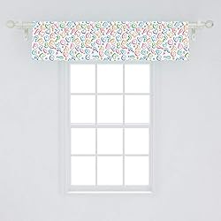 Ambesonne Alphabet Window Valance, Letters in Fun