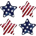 Supreme Housewares Patriotic Star Shaped Plates Set of 4 Melamine Salad Plates Appetizer and Dessert Plates for 4th of July I