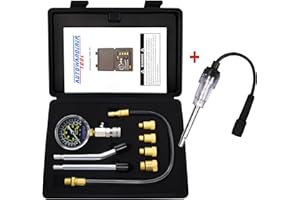 AutoWanderer Tool 9Pcs Automotive Engine Compression Tester Kit for Small Engine, Fuel Pressure Gauge, Cylinder Leak Down Tester with Spark Plug Tester for Gas Petrol Engines