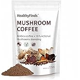 HealthyFinds Organic Mushroom Coffee Instant with 10 Superfood Mushrooms for Better Focus, Energy, Digestion & Immunity (6.35 oz)