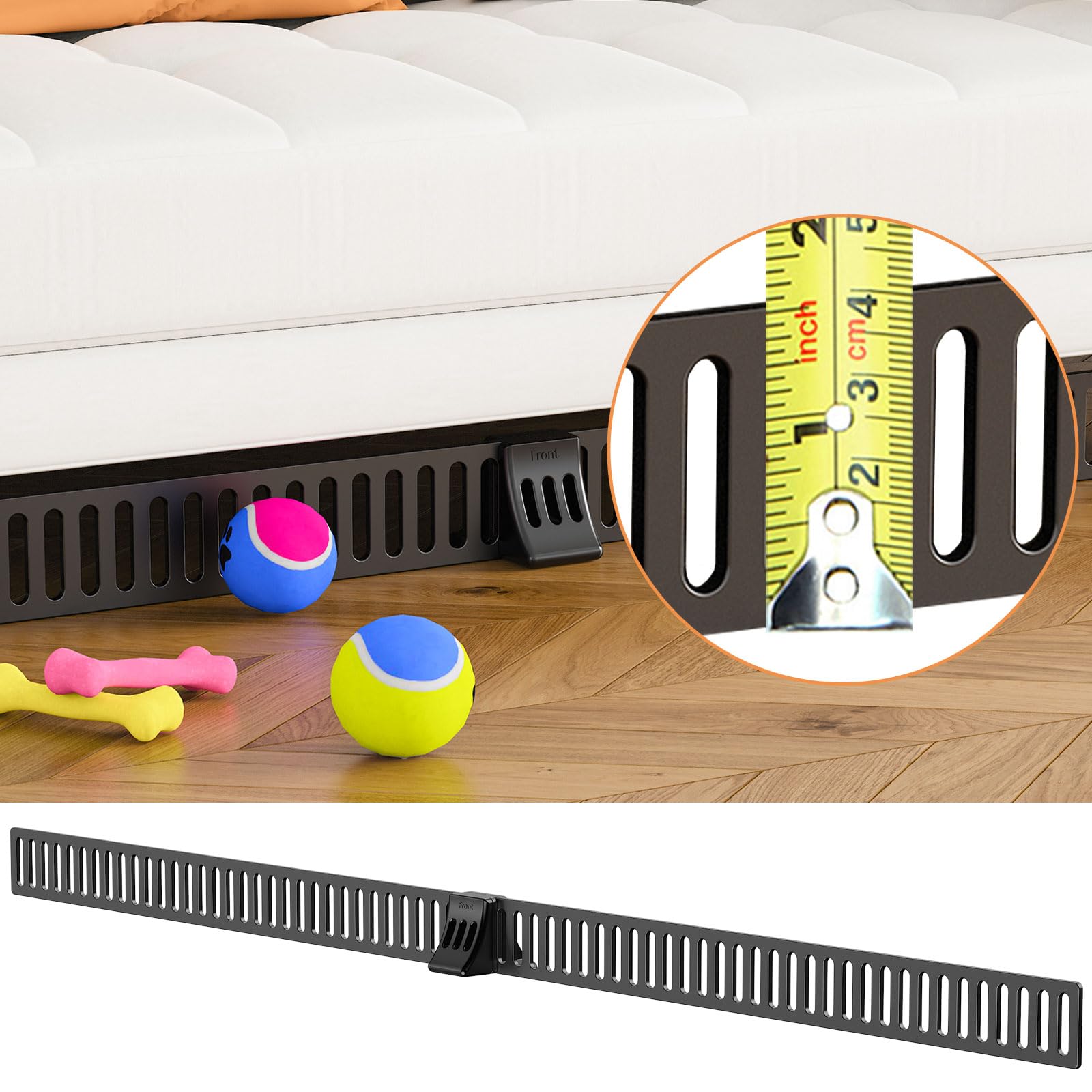 Photo 1 of INSFITY Under Couch Toy Blocker (1,6’’H x15,7’’L - 12 Pack) Adjustable Under Sofa Barrier Without Glue Couch Underneath Stoppers for Kid and Pet Toys