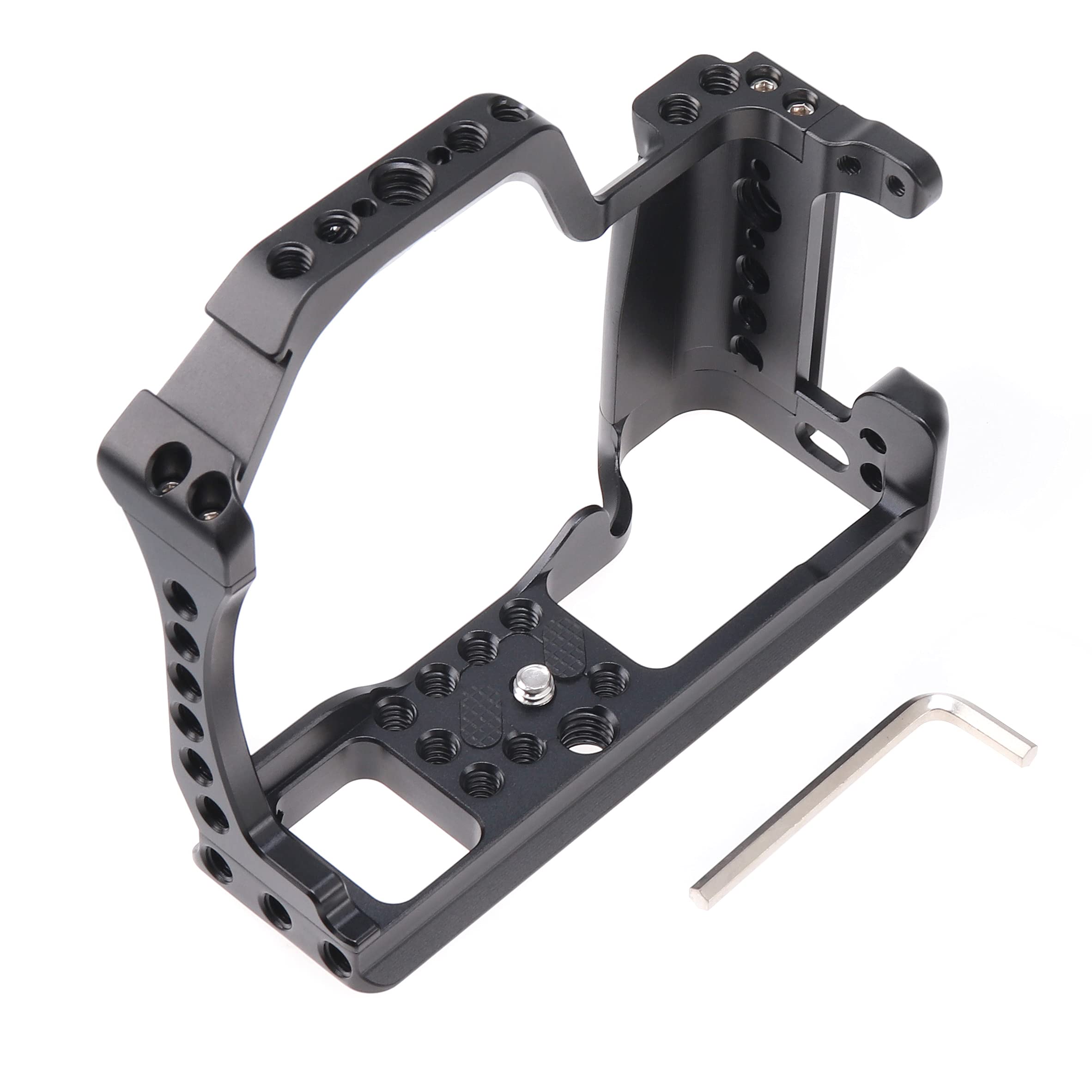 Hersmay EOS M50 Mark II Camera Cage for Canon EOS M50II M50 M5 Mirrorless Vlogging Camera Kit with Cold Shoe,Handle Locating Holes,Multiple 1/4