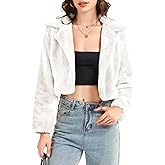 JURIS Ladies Fur Coats Fur Coat - A Stylish Winter Essential Faux Fur Cardigan Short Jacket Women's Plush Jacket