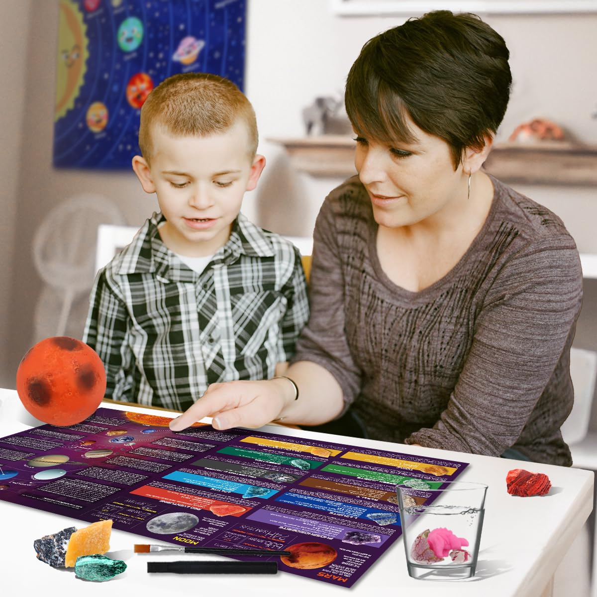 PIBEX Gemstone Dig Kit, Dig up 15 Rocks & Minerals from Earth Moon Mars, Solar System Planets Geology Science Set, Space Rock Mining Toys for Kids, STEM Gift for Boys & Girls Age 6-8-12
