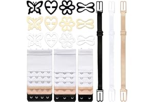 24PCS Bra Strap Clips for Back Adjustable Anti-Slip Bra Strap Buckles Elastic Bra Extender 2 Hook, 3 Hook, 4 Hook Lingerie Ex