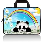 HYUTOTA 11 11.6 12.1 12.5 inch Laptop Carrying Bag Chromebook Case Notebook Ultrabook Bag Tablet Cover Neoprene Sleeve Fit Apple MacBook Air Samsung Google Acer HP DELL Lenovo Asus(Panda Rainbow)