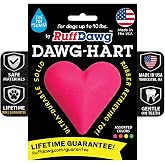 Ruff Dawg Ruff-Core Dawg-Hart Heart Dog Toy, MD, Color Varies | Heart-shaped solid rubber with erratic bounce for fetch and chasing. Floats. For tough chewers. Made in USA. 1 toy.
