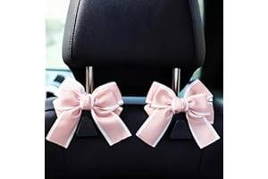 BVGACI 2pcs Car Purse Hook For Car Hooks For Purses And Bags, Cute Bow Car Seat Headrest Hook For Car Purse Hook Hanger. (pink-4pcs)