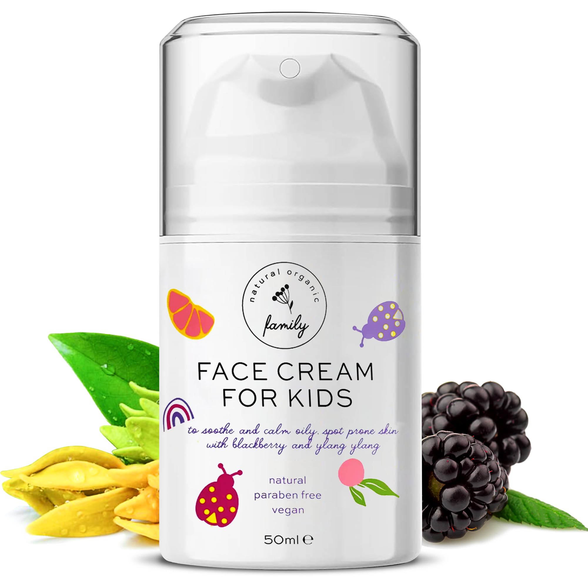 Gentle Face Cream Moisturizer for Kids and Preteens – Nourishing and Calming for All Skin Types – Natural ingredients - Hyaluronic Acid and Vitamin E - Face Cream for Kids and Teens - Made in UK