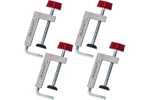 Milescraft 7209 Universal Fence Clamp 4-Pack - for Mitre Saws, Router Tables, Table Saws- Clamping Squares - 3/8" Rod - Rigid