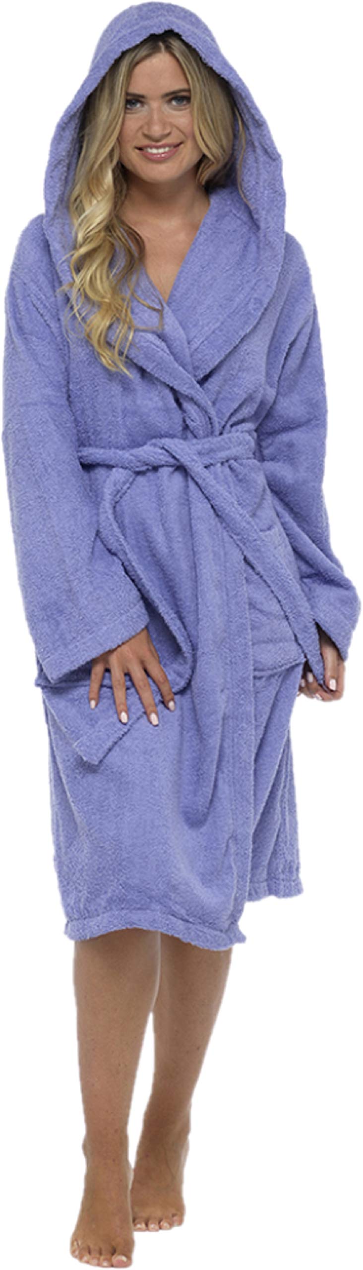 hooded towelling bathrobe womens