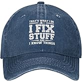 I Fix Stuff and I Know Things Hat for Men - Cool Funny Navy Blue