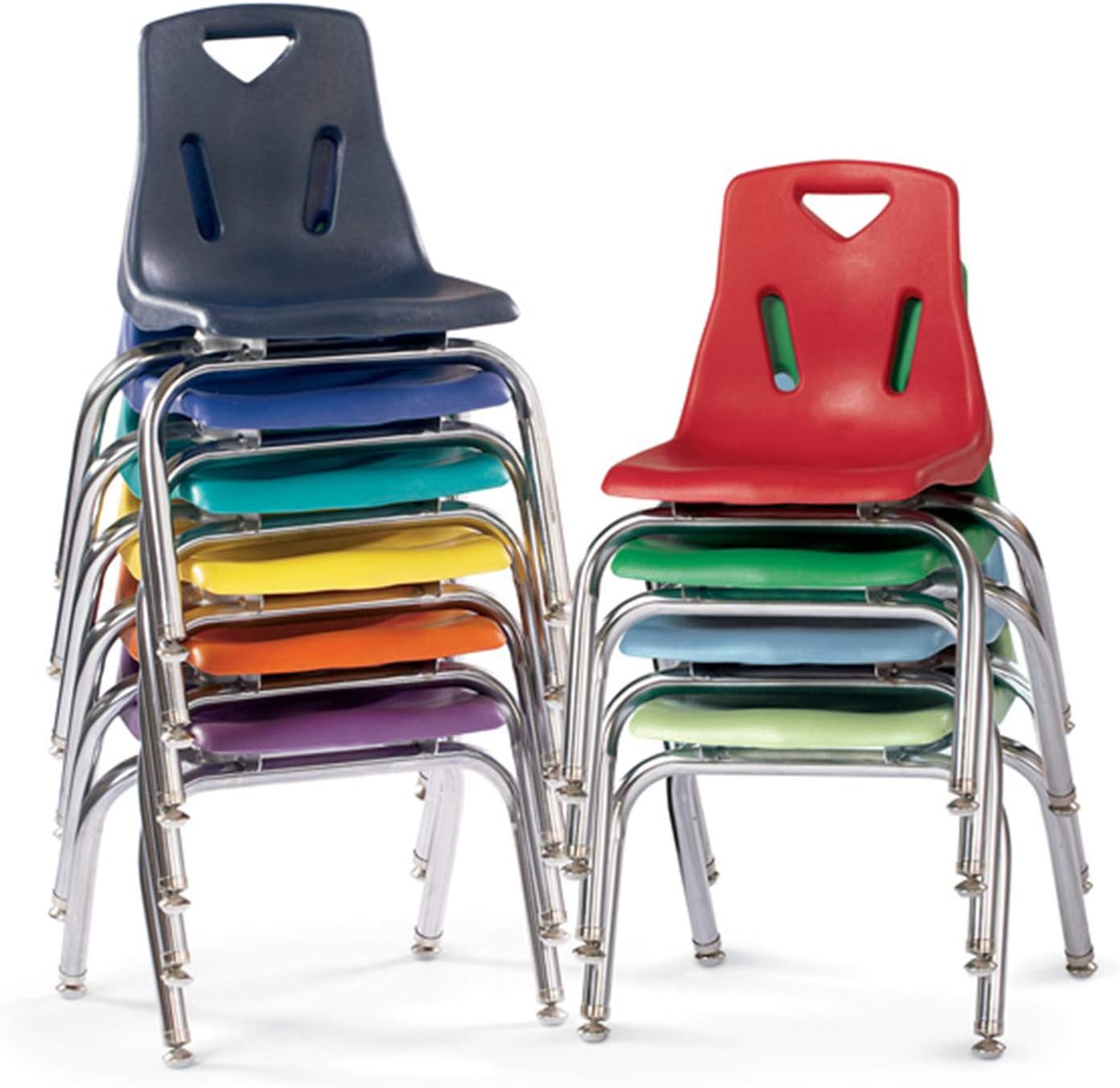 Jonti-Craft 8140JC6003 Berries Stacking Chairs with Chrome-Plated Legs, 10" Height, Blue, Pack of 6: Industrial & Scientific