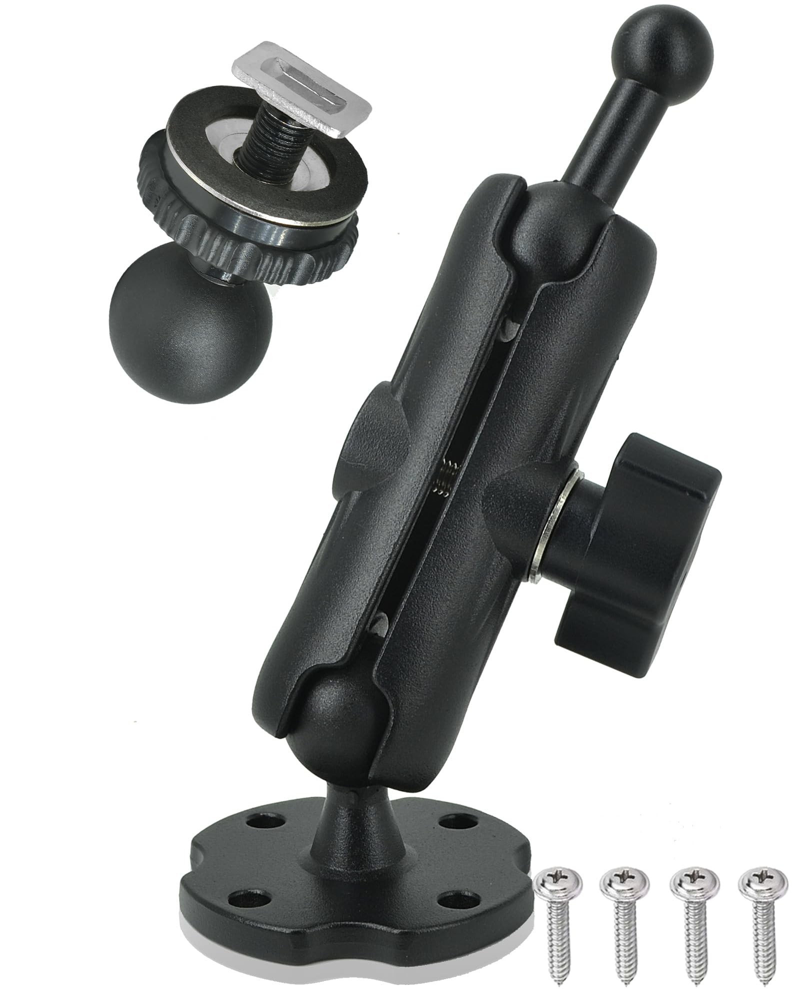 Photo 1 of VAUBORTTI Aluminum GPS Mount, 17-25mm Ball Connector and T-Bolt Mount 2 in 1,Fit for Garmin GPS & Backup Camera Monitor, Heavy-Duty Drill Base, Arm with 25mm/1inch Ball Joint