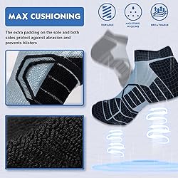 Hylaea No Show Socks with Cushion for Running